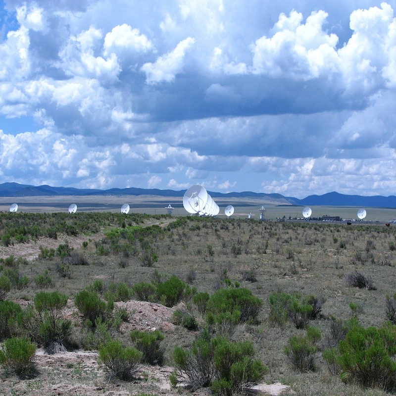 Big antennas spread over a field