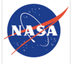 Nasa logo with microwave radio frequency antennas.