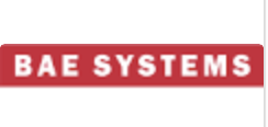 Bae systems logo with microwave radio frequency antennas on a white background.