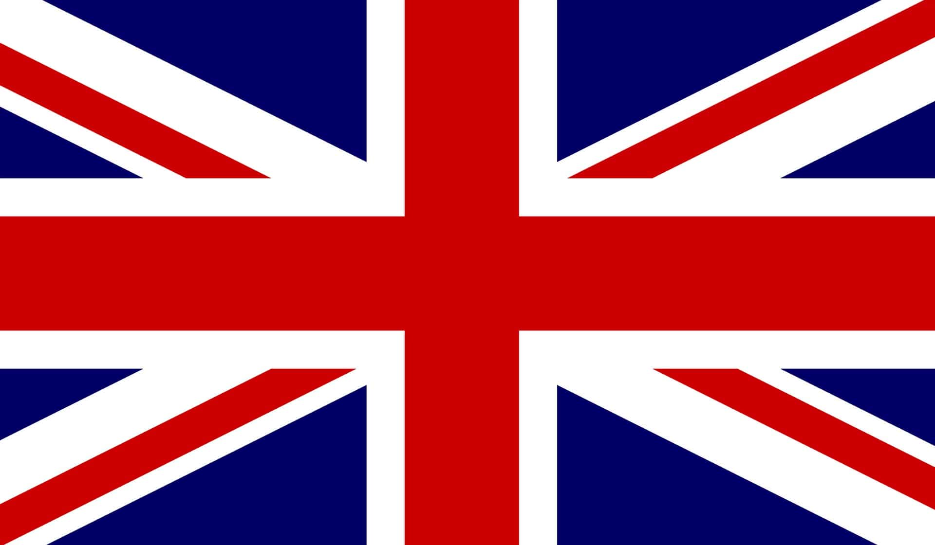 The british flag is shown on a white background with microwave radio frequency antennas.
