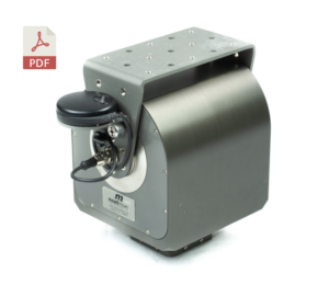A small metal machine with a black handle.