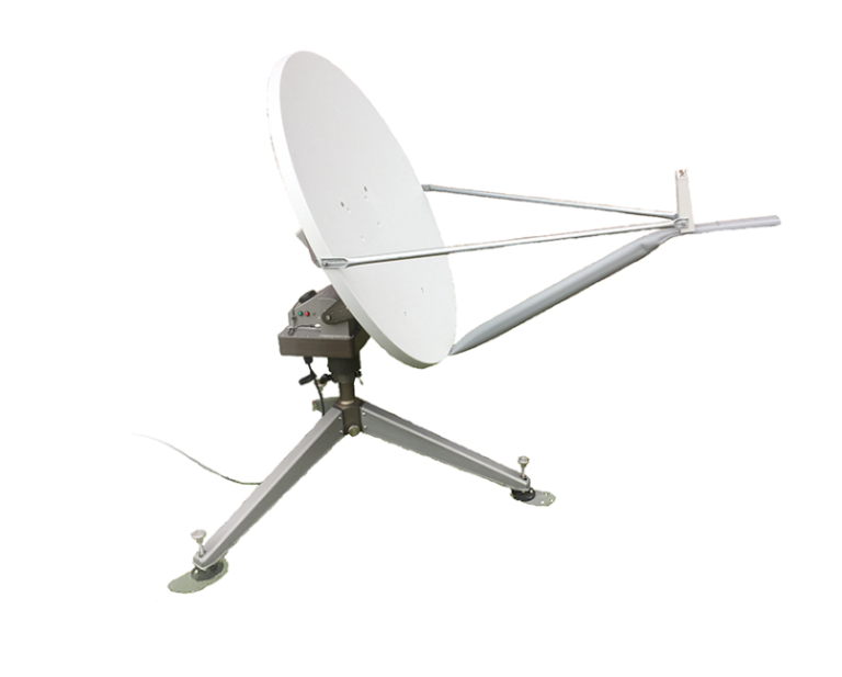 A satellite dish sitting on top of a tripod.