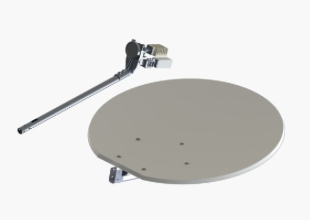 3d model of a satellite dish on a white background.